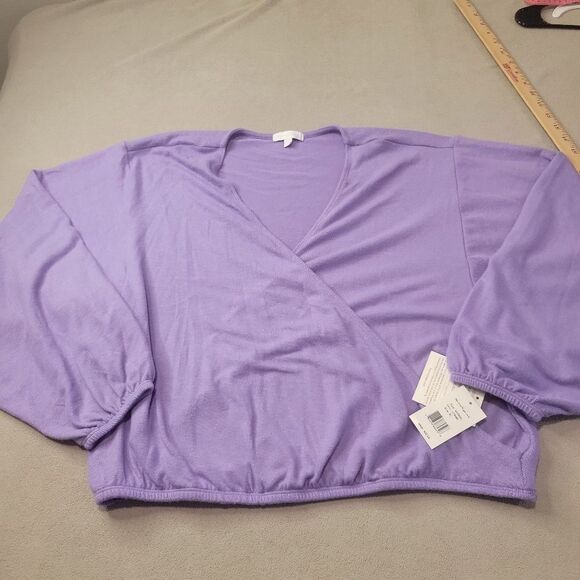 NWT Beyond Yoga Wrapped Up Pullover Top Purple Size XL - Picture 1 of 7